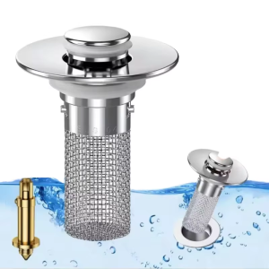 Pop-Up Sink Strainer with Hair Catcher