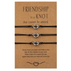 Fashion Friendship BFF Bracelets Stainless Steel Knot Bracelet Woven Paper Card Bracelet for Gifts